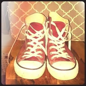 BARELY WORN Maroon Converse All Star High Tops